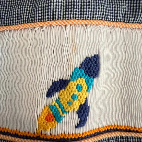 Smocked Robots and Rocket Ship Boys Top - Picture 4 of 5